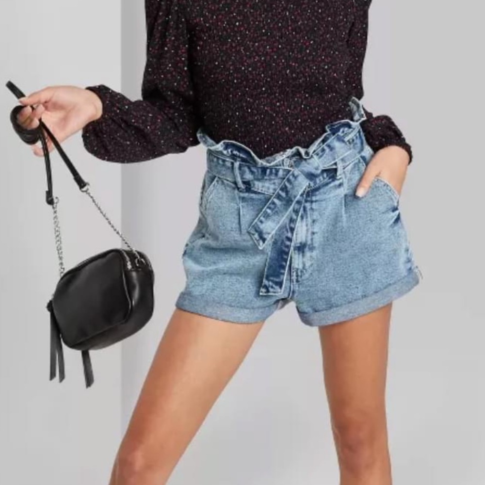 Wild Fable denim paperbag shorts - XS